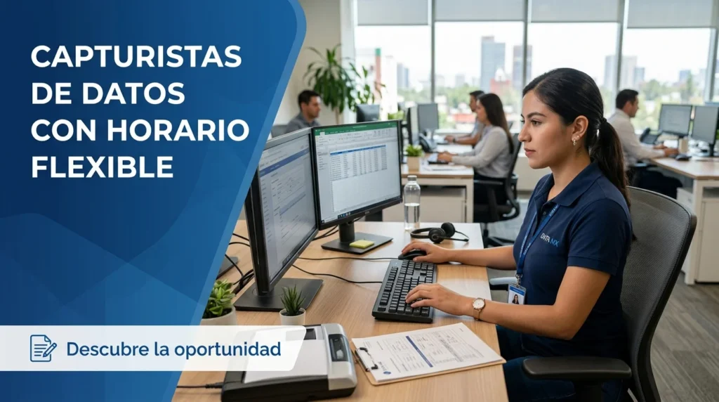 Capturistas de datos con horario flexible