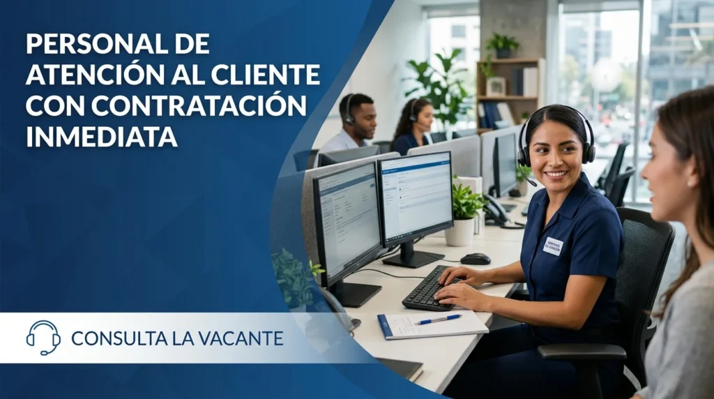 Personal de atención al cliente con contratación inmediata